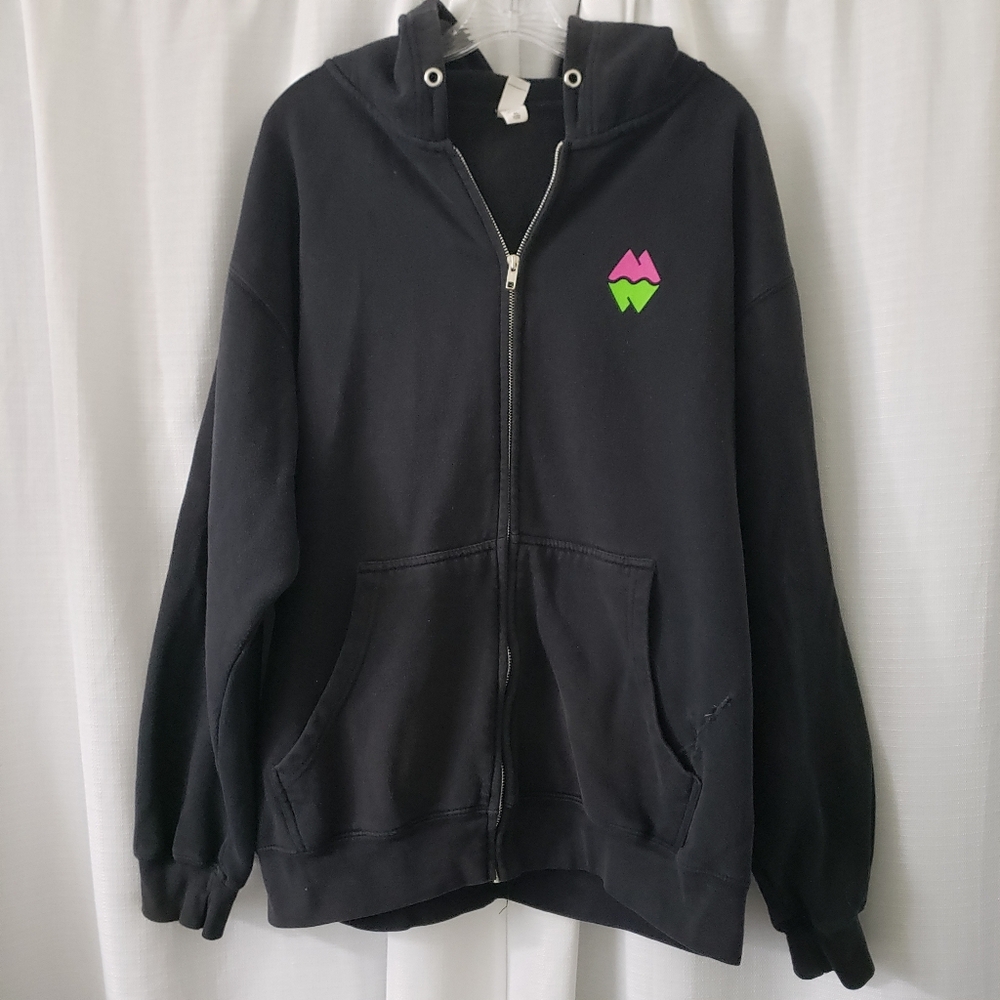XLarge Black Meow Wolf Full Zip Jacket With Hood